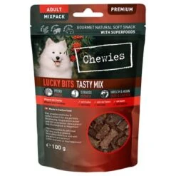 Chewies Lucky Bits - Pack Mixto 33 Chewies Lucky Bits - Pack Mixto -Mascota Suministros Ventas 044920 chw luckybits tasty mix 100g front 72dpi 1500px 0