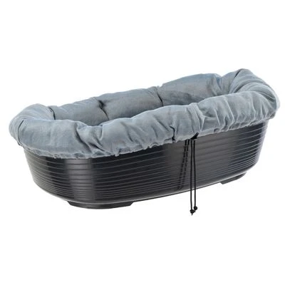 Cesta Ferplast Siesta Deluxe Negra Con Funda Sofá Tweed Azul 4 Cesta Ferplast Siesta Deluxe Negra Con Funda Sofá Tweed Azul - Imagen 2