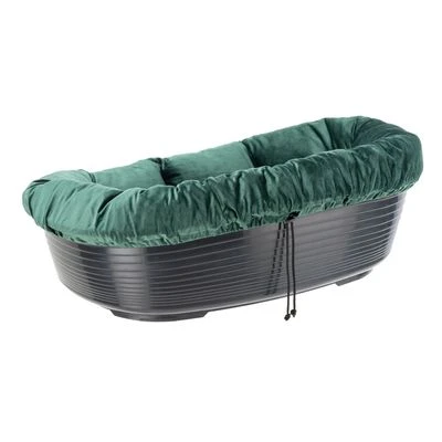 Cesta Ferplast Siesta Deluxe Negra Con Funda Sofá Aterciopelada Verde 5 Cesta Ferplast Siesta Deluxe Negra Con Funda Sofá Aterciopelada Verde - Imagen 3