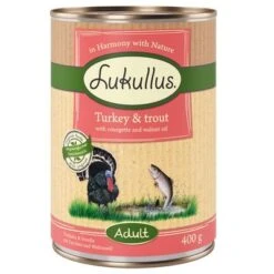 Lukullus Adult Sin Cereales 6 X 400 G 17 Lukullus Adult Sin Cereales 6 X 400 G -Mascota Suministros Ventas 1 lk 400g adult turkeytrout 1000x1000 3