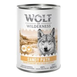 Wolf Of Wilderness Expedition 6 X 400 G 20 Wolf Of Wilderness Expedition 6 X 400 G -Mascota Suministros Ventas 2309 wow poultry based sandy path 400g front 1000x1000 7