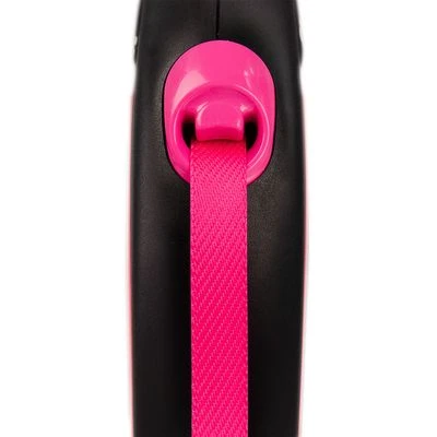 Correa Extensible Flexi New Neon Rosa Con Cinta De 5 M - Imagen 5