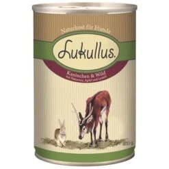 Lukullus Variado En Pack Ahorro: 24 X 400 G 4 Surtidos -Mascota Suministros Ventas 28057 pla lukullus kaninchen wild 6 x 400 g 9