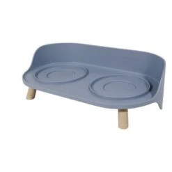 TIAKI Comedero Doble De Cerámica Para Mascotas -Mascota Suministros Ventas 302496 tiaki keramiknapf duo grau hs 05 8