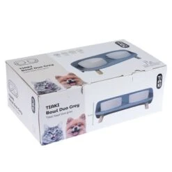 TIAKI Comedero Doble De Cerámica Para Mascotas -Mascota Suministros Ventas 302496 tiaki napf duo grau fg 6139 1