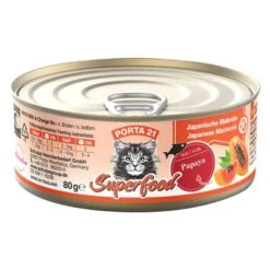 Porta 21 Superfood Comida Húmeda Para Gatos 6 X 80 G -Mascota Suministros Ventas 308497 pla porta21 superfood makrele papaya 80g hs 01 2