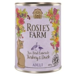 Rosie's Farm Adult 12 X 400 G Para Gatos - Pack Ahorro -Mascota Suministros Ventas 315196 pla rosie sfarm adult casseroleturkeyduck 400g 5