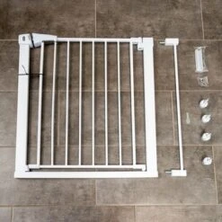 Barrera Blanca TIAKI Con 7 Cm De Extensión Para Perros 22 Barrera Blanca TIAKI Con 7 Cm De Extensión Para Perros -Mascota Suministros Ventas 334597 tiaki dog gate white fg 8223 9