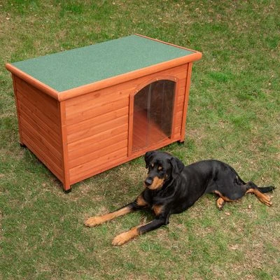 Caseta De Madera Woody Con Puerta Para Perros 3 Caseta De Madera Woody Con Puerta Para Perros