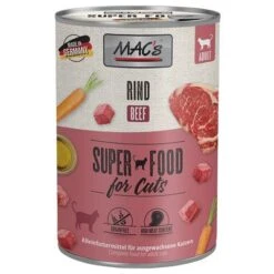 MAC's 6 X 400 G En Latas Para Gatos -Mascota Suministros Ventas 63599 pla macs katzenfutter rind 400g hs 01 5