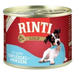 Rinti Gold 12 X 185 G -Mascota Suministros Ventas 64211 PLA Rinti Gold MP 12 x 185 g Ringpull Dose Gefluegelherzen 6
