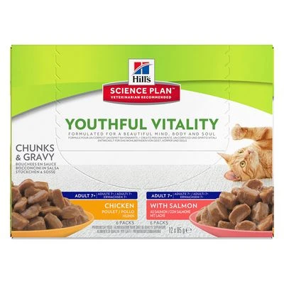 Hill's Science Plan Hill's Mature Adult 7+ Senior Vitality En Sobres Para Gatos 3 Hill's Science Plan Hill's Mature Adult 7+ Senior Vitality En Sobres Para Gatos