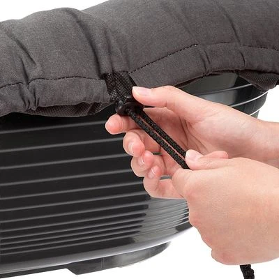 Set Cesta De Plástico Ferplast Siesta Deluxe Negra Con Funda Antracita - Imagen 3