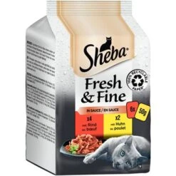 Sheba Fresh & Fine 72 X 50 G - Pack % -Mascota Suministros Ventas beef sauce 2