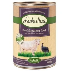Lukullus Adult Sin Cereales 6 X 400 G 18 Lukullus Adult Sin Cereales 6 X 400 G -Mascota Suministros Ventas lk 400g adult beefguineafowl 1000x1000 2