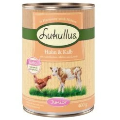 Lukullus Junior - Pack De Prueba Mixto 16 Lukullus Junior - Pack De Prueba Mixto -Mascota Suministros Ventas lk 400g junior kalbhuhn 1000x1000 0
