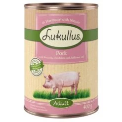 Lukullus Adult Sin Cereales 6 X 400 G 19 Lukullus Adult Sin Cereales 6 X 400 G -Mascota Suministros Ventas lk 400g landguth adult pork 1000x1000 2