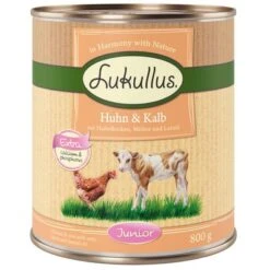 Pack Ahorro Lukullus Junior 24 X 800 G -Mascota Suministros Ventas lk 800g junior kalbhuhn 1000x1000 1