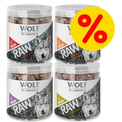Pack Ahorro 4 X Wolf Of Wilderness RAW Snacks Liofilizados Premium 3 Pack Ahorro 4 X Wolf Of Wilderness RAW Snacks Liofilizados Premium