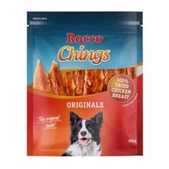 Megapack Rocco Chings Originals Láminas De Carne Para Perros 15 X 250 G -Mascota Suministros Ventas pla rocco chingsoriginals driedchicken 250g 1000x1000 2